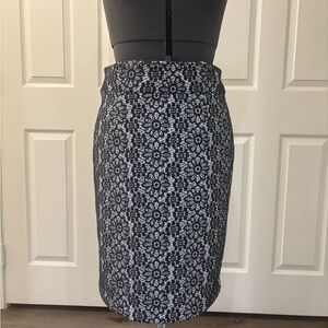 Banana Republic Black and White Lace Pencil Skirt